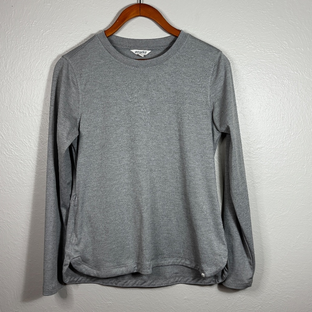 Marika Laura Long Sleeve Activewear Top with Hidden Pocket